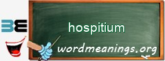 WordMeaning blackboard for hospitium